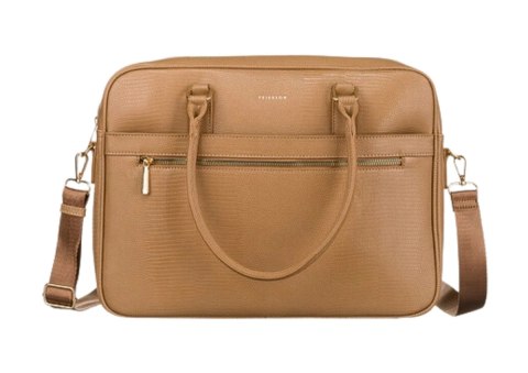 Elegancka Damska Torba Na Laptopa Ze Skóry Włoskiej PETERSON PTN 1294 BEŻOWA 37 x 28 x 10 [cm]