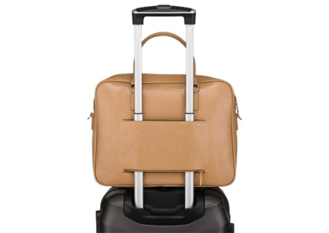 Elegancka Damska Torba Na Laptopa Ze Skóry Włoskiej PETERSON PTN 1294 BEŻOWA 37 x 28 x 10 [cm]