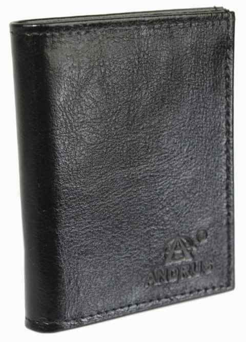 Etui Na Karty Dokumenty ANDRUS (PL) Małe 2 Wizytownik Pionowy Skóra Naturalna RIFD 10 x 9 [cm]