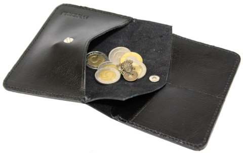 Etui Na Karty Dokumenty PolskaGalanteria Duże CZARNY Skóra Naturalna Pionowe z Miejscem Na Bilon MOTYW STATEK 12 x 9 [cm]