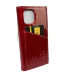 Etui Na Smartfona iPhone 12 Pro Zamykane Mia More M1782-2 Czerwony Lakierowny Skóra Naturalna 15,5 x 8 x 3 [cm]