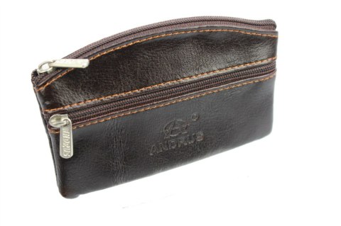 Kluczówka Średnia Dwa Zamki ANDRUS (PL) Skóra Naturalna 12 x 7 x 1 [cm]