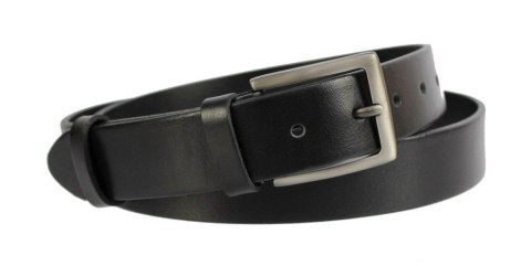 Pasek Męski Skórzany PAS-MAX (PL) Skóra Licowa EXTRA 35 mm CLASSIC 91 Czarny Gładki Klamra Tradycyjna