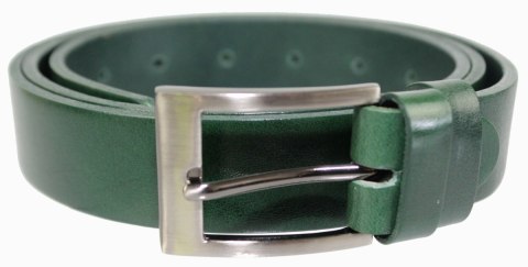Pasek Skórzany Damski PAS-MAX (PL) Skóra Naturalna EXTRA Gładki 30 mm BUTELKOWA ZIELEŃ k111