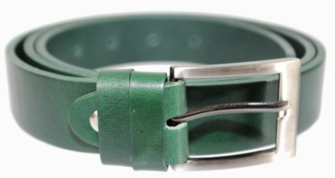 Pasek Skórzany Damski PAS-MAX (PL) Skóra Naturalna EXTRA Gładki 30 mm BUTELKOWA ZIELEŃ k111