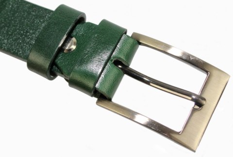 Pasek Skórzany Damski PAS-MAX (PL) Skóra Naturalna EXTRA Gładki 30 mm BUTELKOWA ZIELEŃ k111