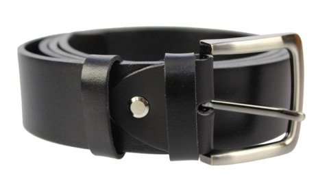 Pasek Skórzany Męski PAS-MAX (PL) Gładki 40 mm CZARNY NADWYMIAR BARDZO DŁUGI XXXL 
