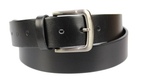 Pasek Skórzany Męski PAS-MAX (PL) Gładki 40 mm CZARNY NADWYMIAR BARDZO DŁUGI XXXL 