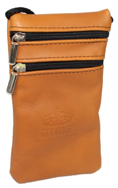 Paszportówka Skóra Naturalna 2 Zamki Średnia MAGRE (PL) Na Szyję Deluxe 18.5 x 11 x 2 [cm]