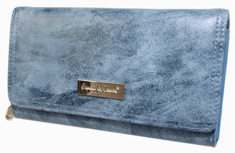 Portfel Damski JENNIFER JONES Skóra Ekologiczna Z Teksturą Średni Z Suwakiem Wewnątrz 1108-7 17,5 x 9,5 x 3 [cm]