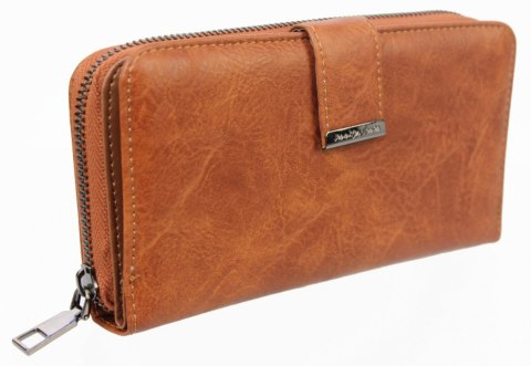 Portfel Damski Jennifer Jones Skóra Ekologiczna Tekstura Duży Max Z Suwakiem Piórnik JJ 11040-7 19,5 x 10,5 x 3 [cm]