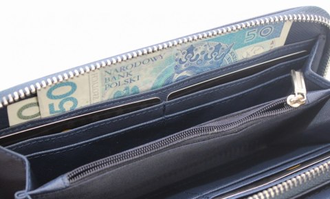 Portfel Damski Jennifer Jones Skóra Ekologiczna Tekstura Duży Max Z Suwakiem Piórnik JJ 11040-7 19,5 x 10,5 x 3 [cm]