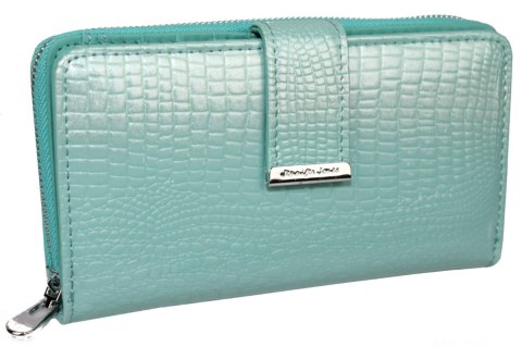 Portfel Damski Skóra Naturalna JENNIFER JONES Duży Z Suwakiem Piórnik Lakierowany JJ5280-2 16,5 x 9 x 3 [cm]