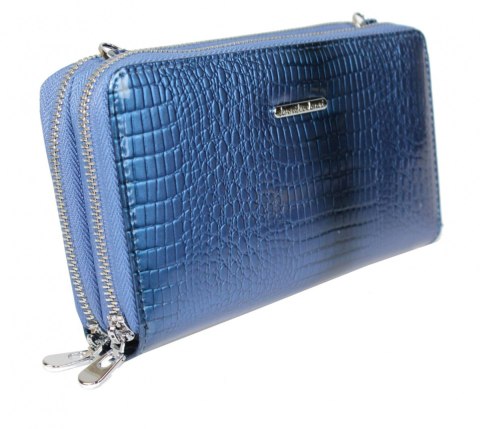 Portfel Damski Skóra Naturalna Lakierowana JENNIFER JONES Duży Z Metalowym Suwakiem Torebka - Piórnik JJ5276-2 20 x 12 [cm]