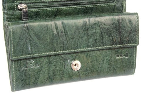 Portfel Damski Skórzany El Forest (PL) Skóra Bydlęca 856 18 RFID ZIELONY 15 x 9 x 3 [cm]