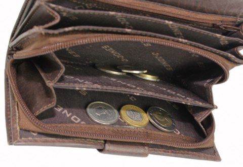 Portfel Damski Skórzany JENNIFER JONES Skóra Licowa Duży Z Suwakiem 5686 15,5 x 9 x 3 [cm]