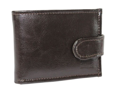 Portfel Męski Skórzany CRIS-POL (PL) Skóra Licowa Mały Poziomy Z Zapięciem Jedno Skrzydełko P10 10,5 x 8 x 2 [cm]