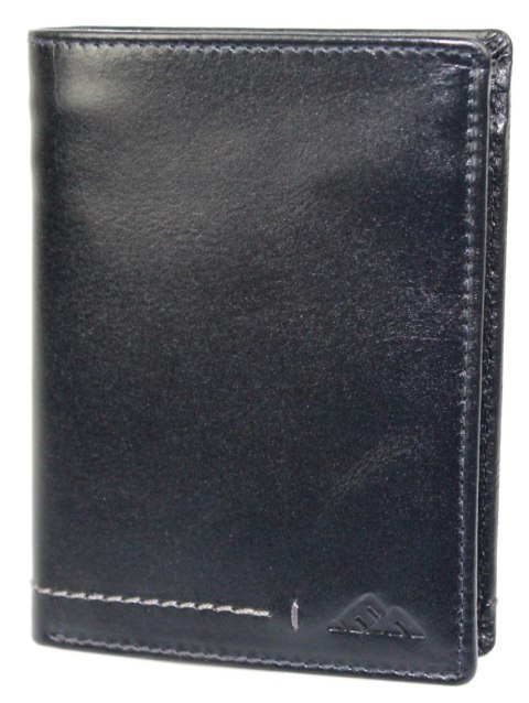 Portfel Męski Skórzany EL FORREST Skóra Bydlęca Duży Pionowy Bez Zapięcia Dwa Skrzydełka RFID CZARNY 896 301 13 x 10 x 3 [cm]