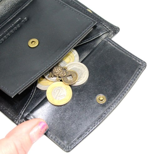 Portfel Męski Skórzany EL FORREST Skóra Bydlęca Duży Pionowy Bez Zapięcia Dwa Skrzydełka RFID CZARNY 896 301 13 x 10 x 3 [cm]