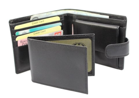 Portfel Męski Skórzany EL FORREST Średni Poziomy Z Zapięciem Z Wyciąganą Wkładką CZARNY RIFD 875 67 12 x 10 xm 3,5 [cm]