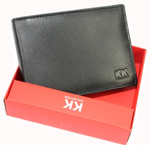Portfel Męski Skórzany MONEY KEPPER Skóra Naturalna Duży Poziomy Bez Zapięcia Jedno Skrzydełko Do Góry KK12 13 x 10 x 3 [cm]