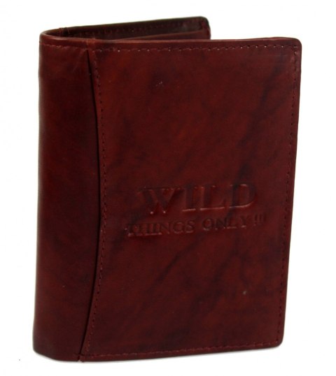 Portfel Męski Skórzany WILD Skóra Licowa Duży Pionowy Bez Zapięcia 5679 Pionowy I Poziomy Suwak 12 x 10 x 2 [cm]