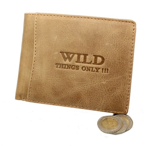 Portfel Męski Skórzany WILD Skóra Licowa Duży Poziomy Bez Zapięcia RFID WI5501 12,5 x 10 x 2 [cm]