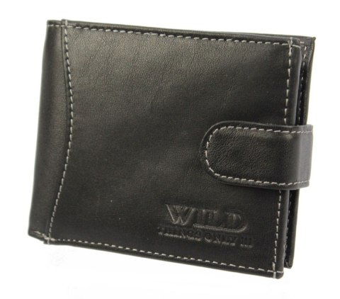 Portfel Męski WILD Skóra Licowa Mały Poziomy Z Zapięciem RFID 5504-1 11.5 x 8.5 x 2 [cm]