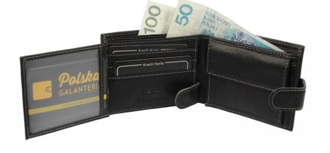 Portfel Męski WILD Skóra Licowa Mały Poziomy Z Zapięciem RFID 5504-1 11.5 x 8.5 x 2 [cm]