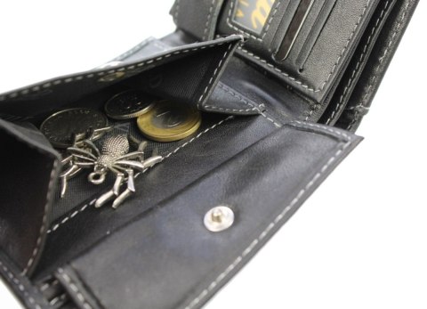 Portfel Męski WILD Skóra Licowa Mały Poziomy Z Zapięciem RFID 5504-1 11.5 x 8.5 x 2 [cm]