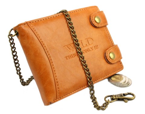 Portfel Męski WILD e-skóra Duży Poziomy Z Zapięciem Podwójnym I Łańcuszkiem WI1140 12,5 x 10 x 2,5 [cm]