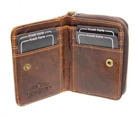 Portfel Skórzany Bułeczka Mini WILD Skóra Licowa Suwak WI5511 11 x 8 x 3 [cm]