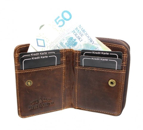 Portfel Skórzany Bułeczka Mini WILD Skóra Licowa Suwak WI5511 11 x 8 x 3 [cm]