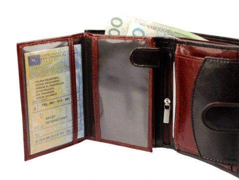 Portfel Skórzany ELKOR (PL) Skóra Licowa Średni  Pionowy Z Zapięciem Dwa Skrzydełka   EL125 13 x 9.5 x 2 [cm]