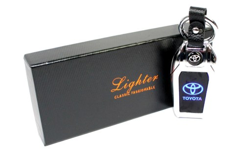 Praktyczna Elektryczna Zapalniczka Plazmowa USB Z Kablem Mikro USB Latarka BRELOK Do Kluczyków Samochodowych TOYOTA SREBRNA