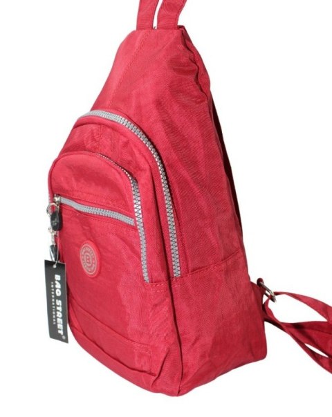 Praktyczny Plecak Materiałowy Kresz Wodoodporny BAG STREET 2257 BORDOWY 35 x 21 x 12 [cm]