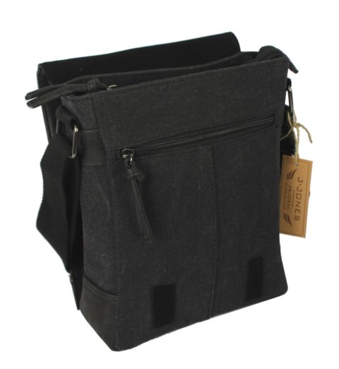 Skórzana Torba JENNIFER JONES Listonoszka Ze Skórzaną Klapką CZARNA 4528-2 27 x 22 x 9 [cm]