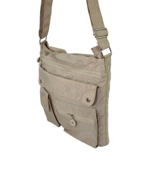 Stylowa Lekka Materiałowa Torba Średnia Kwadrat Listonoszka Na Ramię Bag Street NR 2221 BEŻOWY Stylowa Lekka Materiałowa Torba Średnia Kwadrat Listonoszka Na Ramię Bag Street NR 2221 BEŻOWY