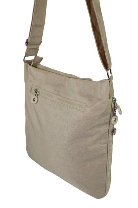 Stylowa Lekka Materiałowa Torba Średnia Kwadrat Listonoszka Na Ramię Bag Street NR 2221 BEŻOWY Stylowa Lekka Materiałowa Torba Średnia Kwadrat Listonoszka Na Ramię Bag Street NR 2221 BEŻOWY