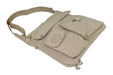 Stylowa Lekka Materiałowa Torba Średnia Kwadrat Listonoszka Na Ramię Bag Street NR 2221 BEŻOWY Stylowa Lekka Materiałowa Torba Średnia Kwadrat Listonoszka Na Ramię Bag Street NR 2221 BEŻOWY