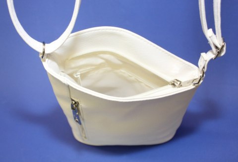 Torebka Skórzana Jennifer Jones Listonoszka Skóra Włoska JJ3107 BIAŁA 21 x 23 x 7 [cm]