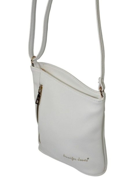 Torebka Skórzana Jennifer Jones Listonoszka Skóra Włoska JJ3107 BIAŁA 21 x 23 x 7 [cm]