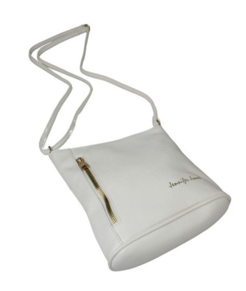 Torebka Skórzana Jennifer Jones Listonoszka Skóra Włoska JJ3107 BIAŁA 21 x 23 x 7 [cm]