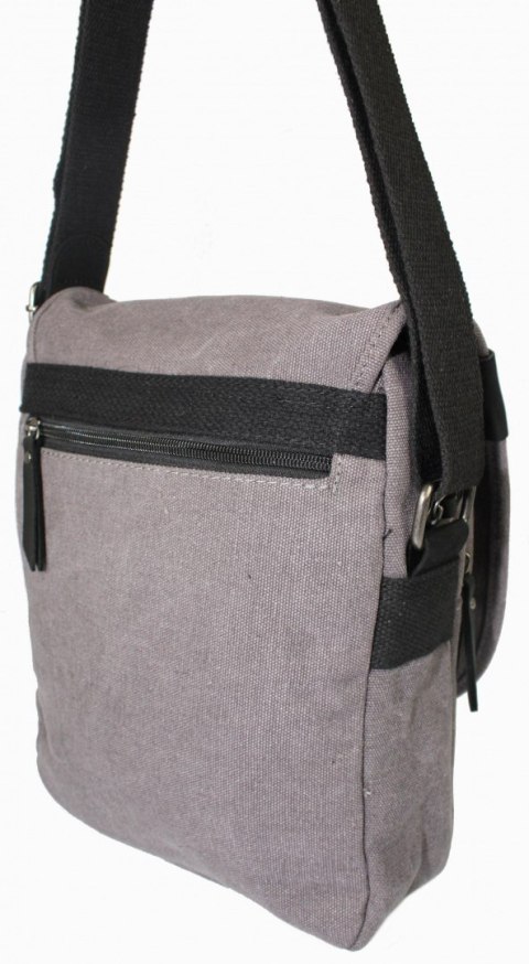 Torebka Skórzana Torba JENNIFER JONES Listonoszka CANVAS Z Elementami Skórzanymi SZARY JJ4556 31 x 25 x 12 [cm]