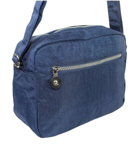 Stylowa Lekka Materiałowa Torba Kresz Wodoodporna Pozioma Średnia Na Ramię Bag Street NR 2245 GRANATOWY 28 x 19 x 12 [cm]