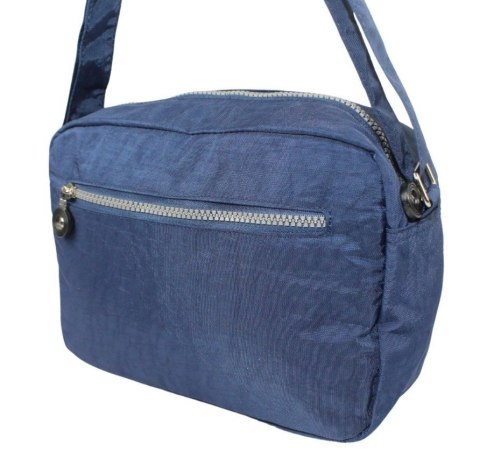 Stylowa Lekka Materiałowa Torba Kresz Wodoodporna Pozioma Średnia Na Ramię Bag Street NR 2245 GRANATOWY 28 x 19 x 12 [cm]