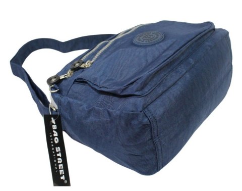 Stylowa Lekka Materiałowa Torba Kresz Wodoodporna Pozioma Średnia Na Ramię Bag Street NR 2245 GRANATOWY 28 x 19 x 12 [cm]