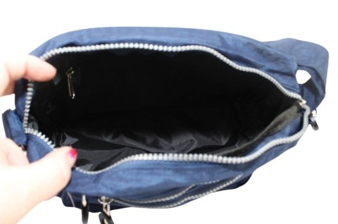 Stylowa Lekka Materiałowa Torba Kresz Wodoodporna Pozioma Średnia Na Ramię Bag Street NR 2245 GRANATOWY 28 x 19 x 12 [cm]