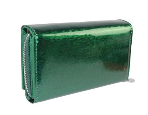 Portfel Damski Skórzany JENNIFER JONES Skóra Licowa Duży Z Suwakiem Czerwony Lakierowany Wzór 2 JJ5261-12 15,5 x 10 x 4 [cm]