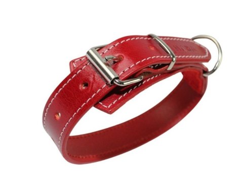 Solidna Obroża Dla Psa Czerwona z Białą Nitką Skóra Naturalna 25 mm 29/39 cm WIREX (PL) Solidna Obroża Dla Psa Czerwona z Białą Nitką Skóra Naturalna 25 mm 29/39 cm WIREX (PL)